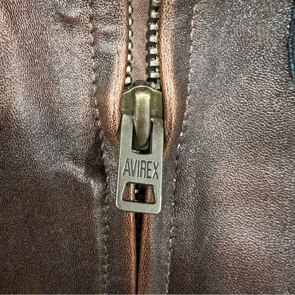 AVIREX CLASSIC PATCHED G-1 FLIGHT AVIATOR JACKET IN BROWN SIZE XL - Picture 6 of 15